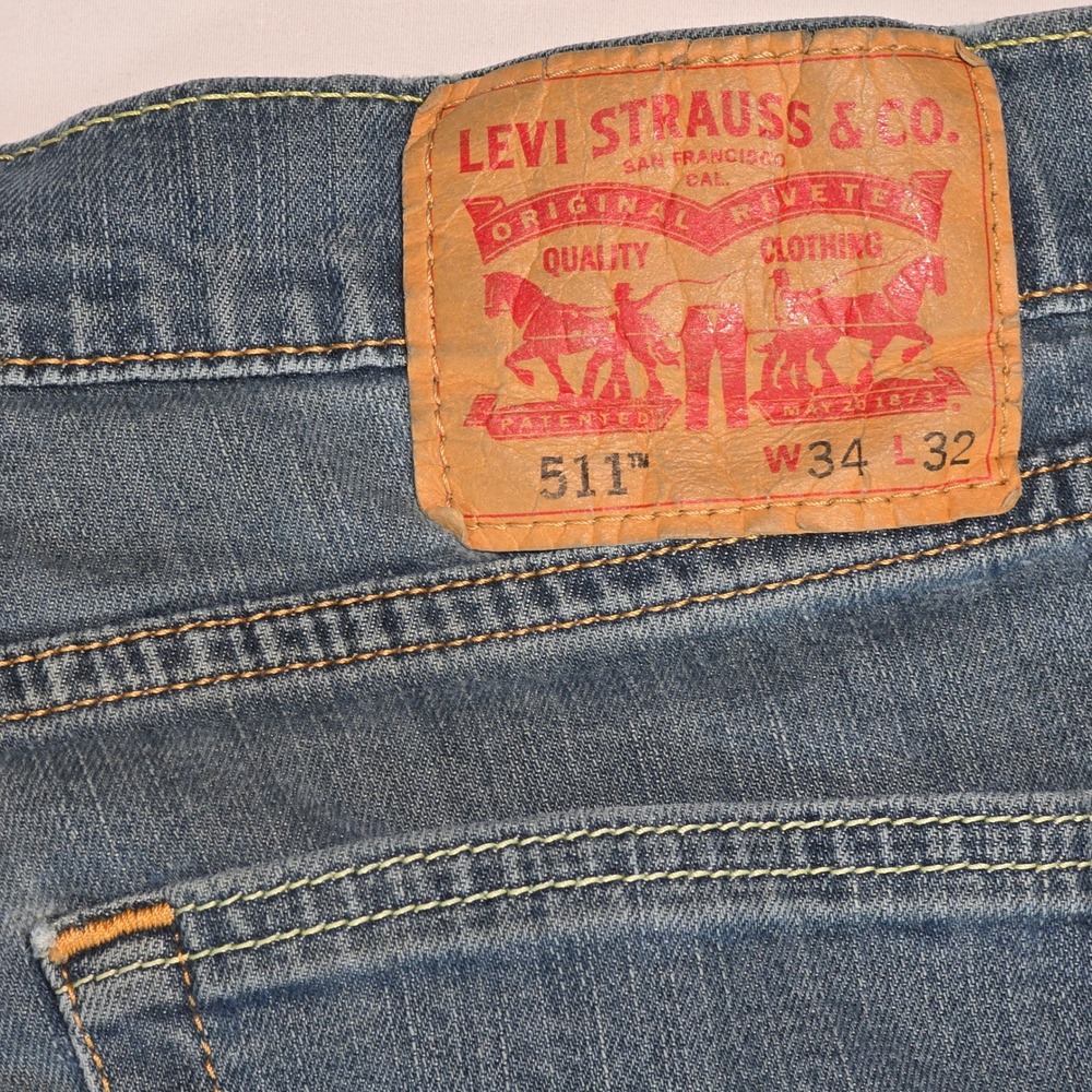 Levis 511 Slim Fit Mens Jeans Blue Medium Wash Denim W34 L32 04511-0408 - Picture 8 of 16